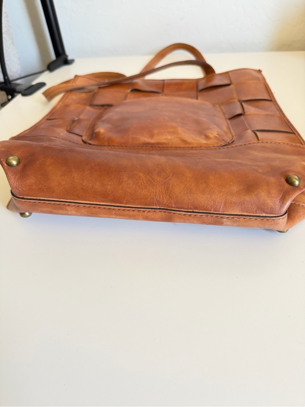 Patricia Nash Handwoven Leather Tote Bag - Brown - Picture 2 of 5